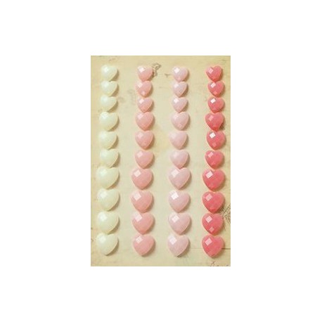 Нежные оттенки Клеевые граненые сердечки Scrapberry's