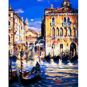 Венецианская пристань Раскраска ( картина ) по номерам акриловыми красками на холсте Iteso