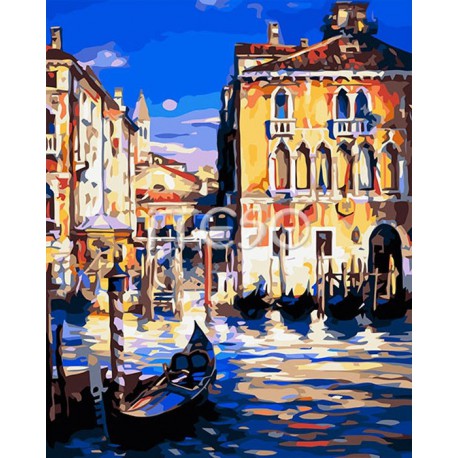 Венецианская пристань Раскраска ( картина ) по номерам акриловыми красками на холсте Iteso