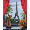  Собачка в Париже Раскраска по номерам на холсте Живопись по номерам AYAY-17032019