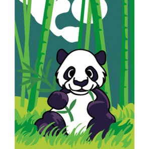 Панда маленькая Раскраска по номерам акриловыми красками на холсте Menglei
