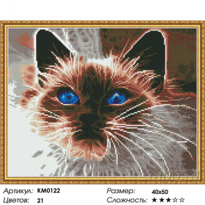 Количество цветов и сложность Дымчатый кот Алмазная мозаика вышивка на подрамнике Molly KM0122