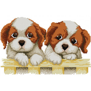 В рамке Два щенка Набор для вышивания K064