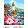 Количество цветов и сложность Домик с садом у маяка Раскраска картина по номерам на холсте МСА237
