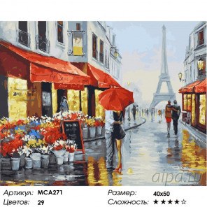  Влюбленные на улицах Парижа Раскраска картина по номерам на холсте МСА271