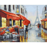  Влюбленные на улицах Парижа Раскраска картина по номерам на холсте МСА271