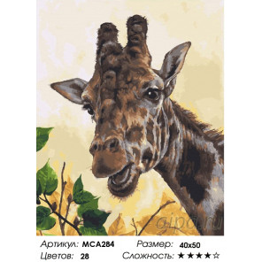 Количество цветов и сложность Жираф Раскраска картина по номерам на холсте МСА284