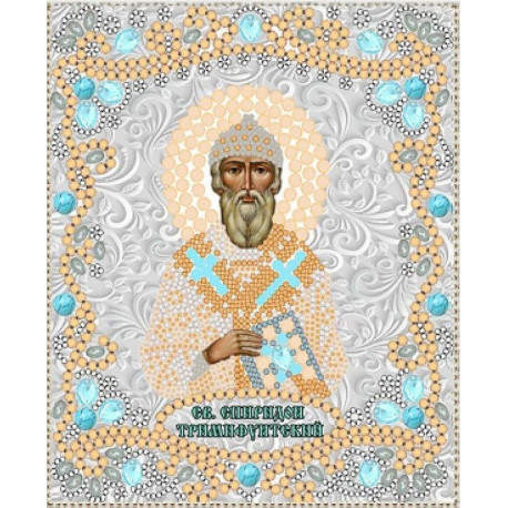  Святой Спиридон Тримифутинский Канва с рисунком для вышивки бисером Конек 7126