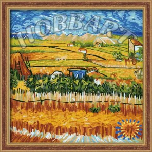 Пейзаж с голубой повозкой ( Репродукция Ван Гог) Раскраска по номерам акриловыми красками на холсте Hobbart