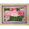 В рамке Розовые хризантемы Набор для вышивки лентами Каролинка КЛ(Н)-4009