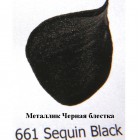 661 Черная блестка Металлик Акриловая краска FolkArt Plaid
