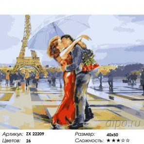  Любовь Парижа Раскраска картина по номерам на холсте ZX 22209