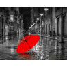  Красный зонт на улице Раскраска картина по номерам на холсте ZX 22146