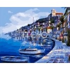Ночной берег Монте-Карло Раскраска (картина) по номерам акриловыми красками на холсте Iteso
