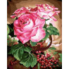  Розы и клюква Раскраска картина по номерам на холсте ZX 22145