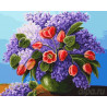  Сирень и тюльпаны Раскраска картина по номерам на холсте ZX 22140