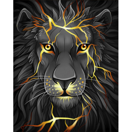  Лавовый лев Алмазная вышивка мозаика АЖ-1745