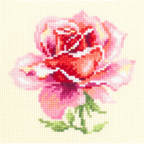 Пример вышитой работы Розовая роза Набор для вышивания Чудесная игла 150-002