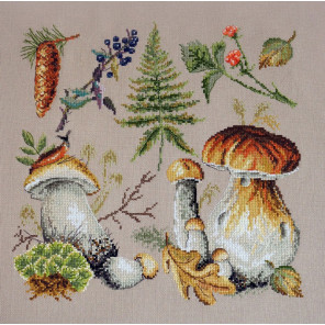 Фрагменты Белые грибы Набор для вышивания Марья Искусница