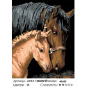 Лошадь с жеребенком Раскраска картина по номерам на холсте