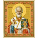 Икона Святителя Николая Чудотворца. Картина из страз по номерам с рамкой. Набор Чаривна Мить. КС-024