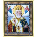 Икона Святителя Николая Чудотворца Картина из страз по номерам с рамкой Набор Чаривна Мить