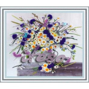 Полевые цветы Набор для вышивки картины лентами Iteso