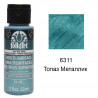 6311 Топаз Teal Металлик Для любой поверхности Сатиновая акриловая краска Multi-Surface Folkart Plaid