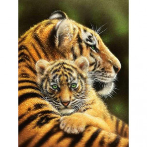 Тигрица с тигренком Алмазная вышивка мозаика Алмазное Хобби