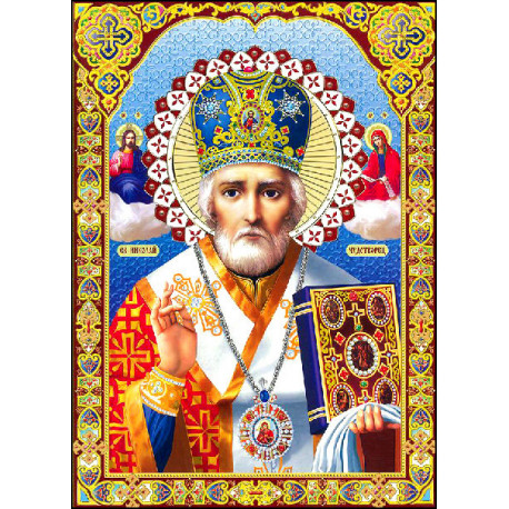 Икона Святого Николая Алмазная вышивка мозаика Алмазное Хобби