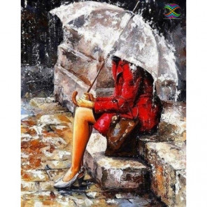Женщина в красном плаще, Имре Тот Алмазная вышивка мозаика Алмазное Хобби