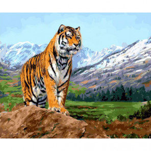 Тигр на фоне гор Алмазная вышивка мозаика Алмазное Хобби