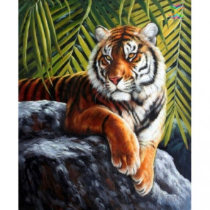 Тигр на скале Алмазная вышивка мозаика Алмазное Хобби