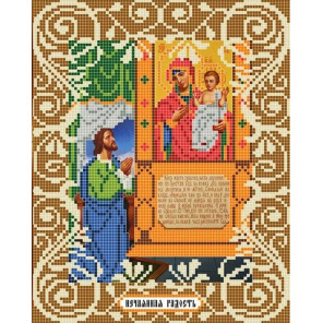 В рамке Богородица Нечаянная радость Канва с рисунком для вышивки бисером Божья Коровка 0062