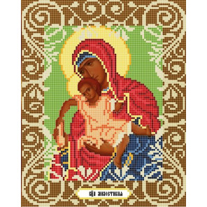 В рамке Богородица Милостливая Канва с рисунком для вышивки бисером Божья Коровка 0053