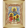 В рамке Вера, Надежда, Любовь и мать их София Канва с рисунком для вышивки бисером Божья Коровка 0041