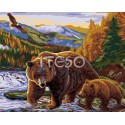 Бурые медведи Раскраска (картина) по номерам на холсте Iteso