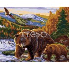 Бурые медведи Раскраска (картина) по номерам акриловыми красками на холсте Iteso
