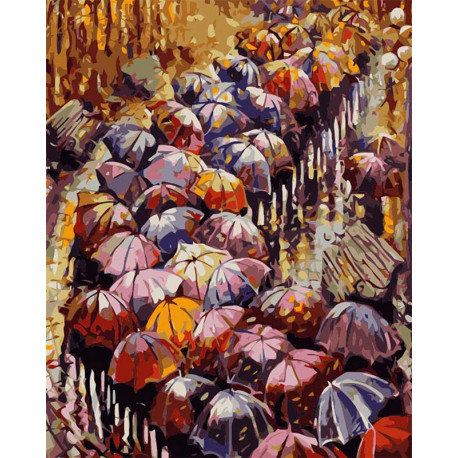  Осенние зонты Раскраска картина по номерам MG2116