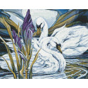 Лебеди и ирисы Алмазная вышивка мозаика Гранни