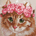 Весенняя кошка Алмазная вышивка мозаика Гранни