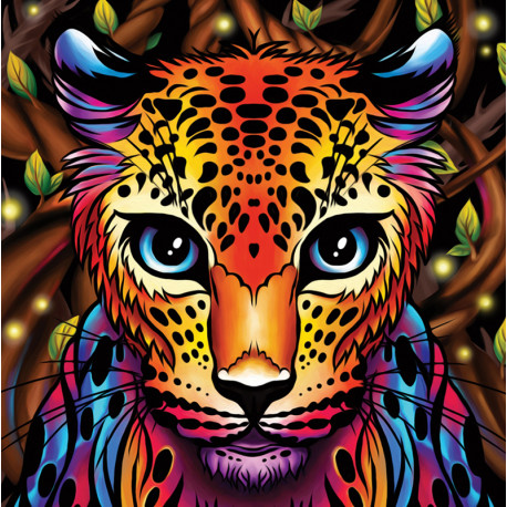  Радужный леопард Алмазная вышивка мозаика АЖ-1752