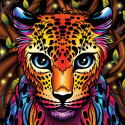 Радужный леопард Алмазная вышивка мозаика