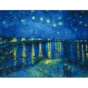Звездная ночь над Роной 50х65см Раскраска по номерам акриловыми красками на холсте Menglei