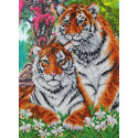 Тигры Набор для частичной вышивки бисером Паутинка