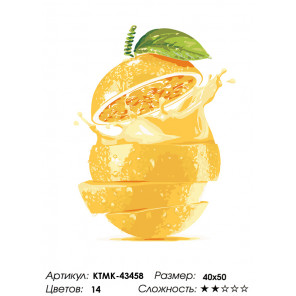 Количество цветов и сложность Апельсиновый сок Раскраска по номерам на холсте Живопись по номерам KTMK-43458
