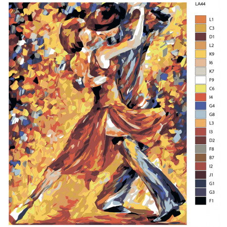 раскладка Танец (художник Леонид Афремов) Раскраска по номерам на холсте Живопись по номерам