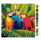 Схема Семейка попугаев Раскраска картина по номерам на холсте A93
