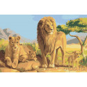 Семейство львов Раскраска картина по номерам на холсте
