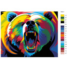 Раскладка Радужный медведь Раскраска картина по номерам на холсте PA04
